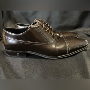 Versace Collection Men's Lace-Up Dress Shoes, Brown Leather
